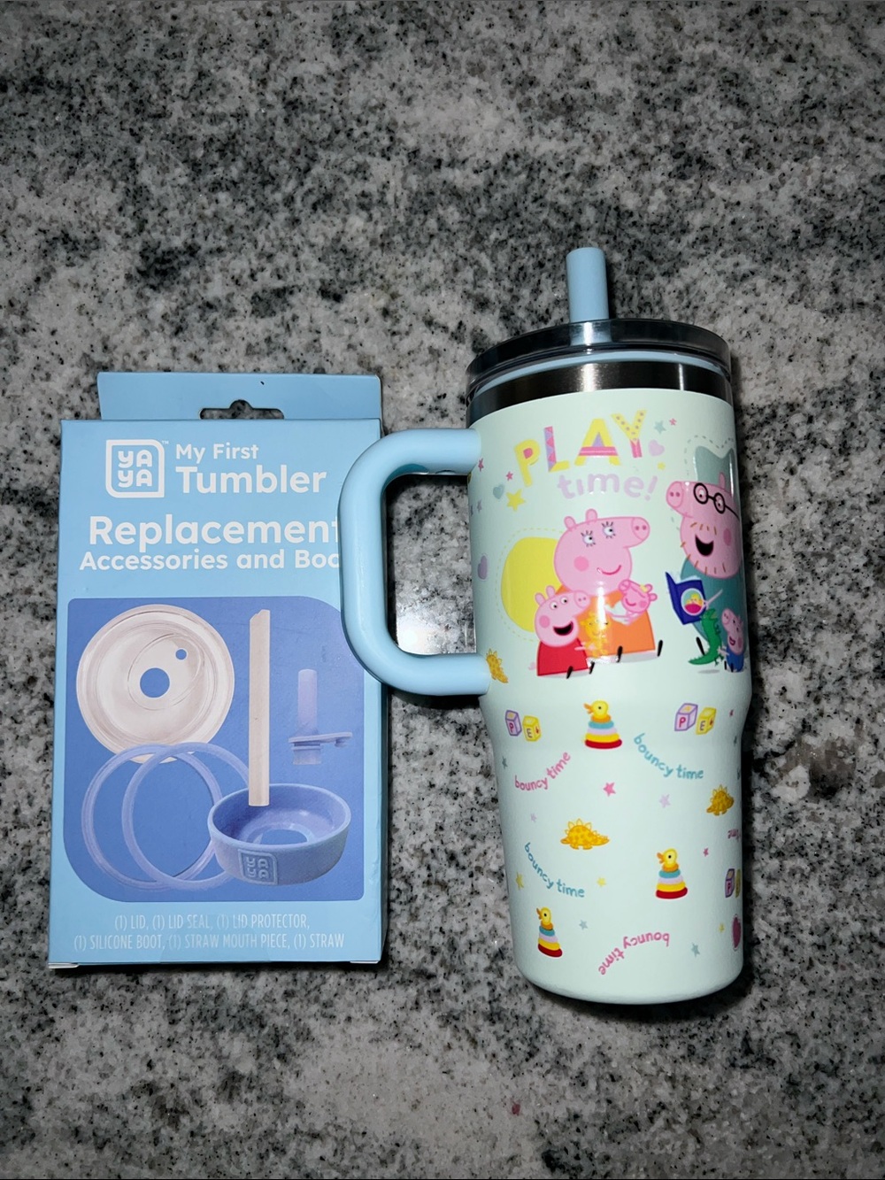 Yaya My First Tumbler Peppa Pig Blue Kids Travel Mug and Replacement Accessories